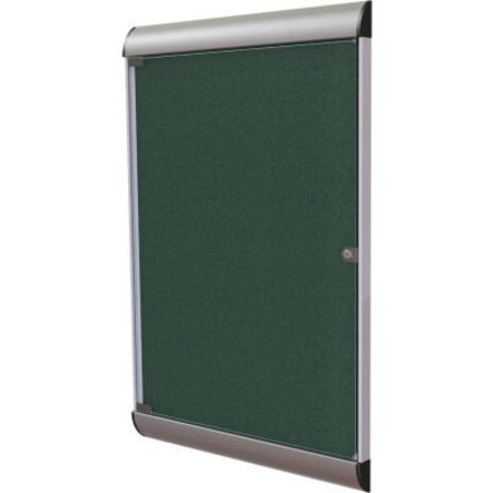 GHENT Ghent Silhouette Enclosed Bulletin Board, 1 Door, 28"W x 42"H, Ebony Vinyl/Silver Frame SILH20411